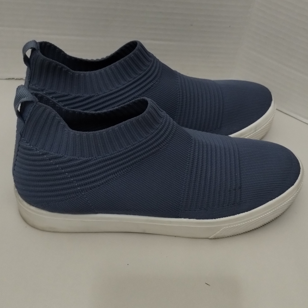 Skechers Poppy Like Socks Blue Memory Foam Stretchy Sneakers